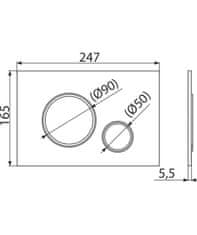 Alca Plast Kontrolni gumb Alcaplast TANKA BELA/KROMIRANA-SIJAJNA (PAKET=25 KOSOV) M770