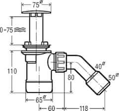 Viega Sifon za tuš duplex 6934 52MM 75X90X40/50 (PAKET 1/4) 327460