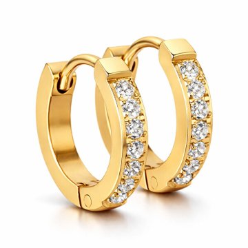 Troli Pozlačeni jekleni uhani s kristali