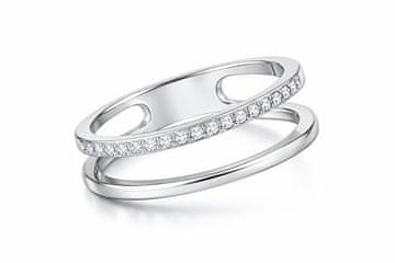 Troli Dvojni minimalistični prstan iz srebrnega jekla