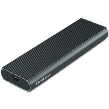 slomart Qoltec Ohišje za M.2 NVMe SSD disk, USB3.1 10Gb/s, do 4TB, grafitno