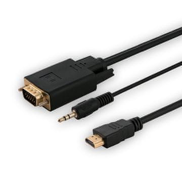 SAVIO Adapter HDMI (M) na VGA (M) s avdio izhodom CL-198