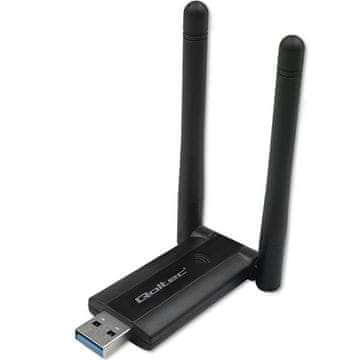 slomart Qoltec 569871 brezžični omrežni adapter AC1200, USB 3.0, 2x 2dBi