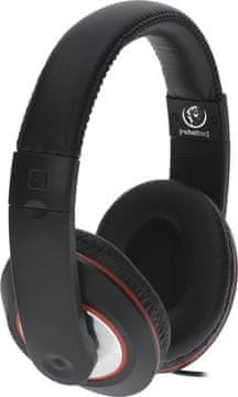 REBELTEC Rebeltec Fide stereo slušalke z mikrofonom, 1.8m kabel, črna