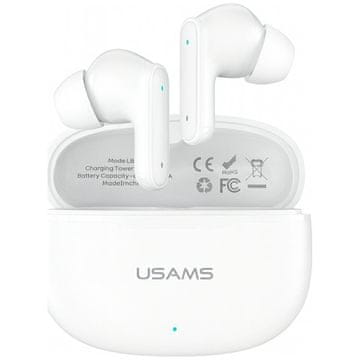 USAMS USAMS E05 TWS Bluetooth 6.0 slušalke, bele