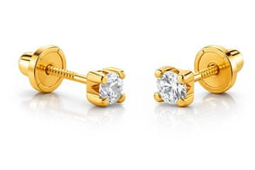 Brilio Drobni uhani iz rumenega zlata s cirkoni 14/188.881/17ZIR