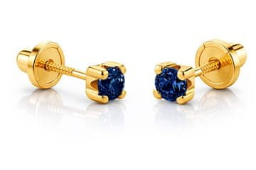 Brilio Uhani iz rumenega zlata z modrimi cirkoni 14/188.881/17Z-N