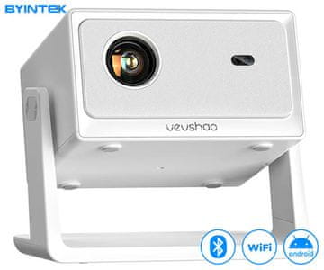 Byintek VEVSHAO A16 prenosni projektor, LED, Bluetooth, 4K UHD, USB, HDMI, AUX, bel