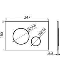 Alca Plast Kontrolni gumb Alcaplast TANEK BELA (PAKET=25 KOSOV) M670