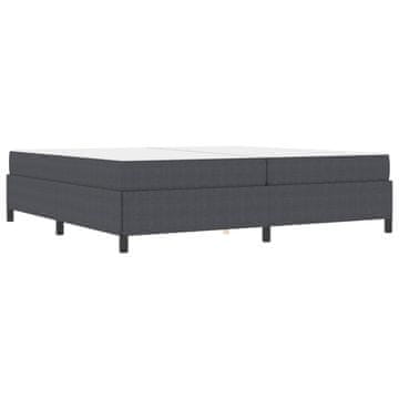 Vidaxl Konstrukcija postelje z vzmetnico Temno siva 200 x 200 cm blago
