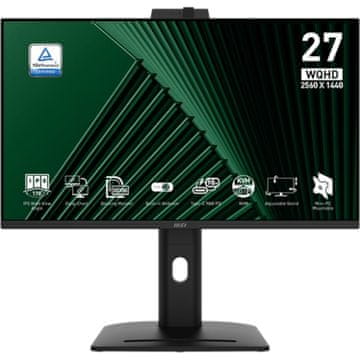 MSI Zaslon PRO MP275QPDG / 27" / WQHD / IPS / 100Hz / 1ms/ KVM /Web Camera / Daisy Chain, črn - nastavljiv po višini - PD 98W
