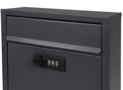 GARDEN LINE Antracitna poštna skrinjica za pisma in časopise s kombinirano ključavnico, odporna proti UV-žarkom