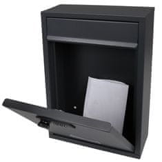 GARDEN LINE Antracitna poštna skrinjica za pisma in časopise s kombinirano ključavnico, odporna proti UV-žarkom