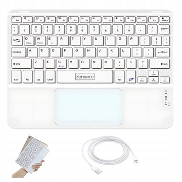 ZENWIRE Zenwire Wlk-619 Slim Brezžična Bluetooth Tipkovnica S Touchpadom Za Telefon, Tablico, Ipad