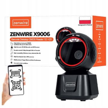 ZENWIRE Čitalnik Črtnih Kod Qr Skener 1D 2D Usb Žični Stacionarni Ean Gs1 Zenwire X9006