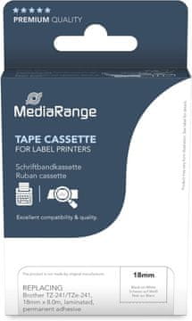 MediaRange Trak p-touch tze-241 bel/črn 18mm mrbtz241