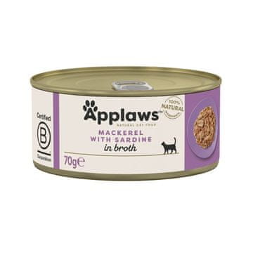 Applaws Mokra hrana za mačke Applaws skuša s sardinami v brozgi - 70g