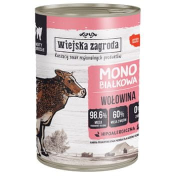 Wiejska Zagroda WIEJSKA ZAGRODA Monoprotein govedina - mokra hrana za mačke - 400g