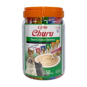 Inaba INABA Churu priboljški za mačke, piščanec in tuna, 50 x 14g