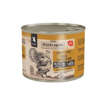 Wiejska Zagroda WIEJSKA ZAGRODA mokra hrana za mucke – puran & piščanec, 200g