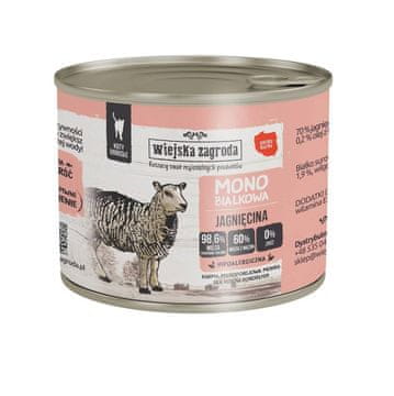 slomart WIEJSKA ZAGRODA Jagnječja monoproteinska mokra hrana za mačke - 200g