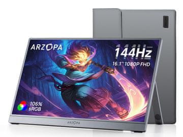 Arzopa ARZOPA Z1FC Prenosni monitor 16.1'' (41 cm) FullHD IPS 144Hz, mHDMI, USB-C, zvočniki, ovitek