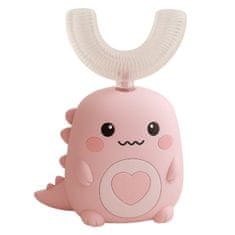 JOJOY® 360° otroška električna zobna ščetka, sonična z LED lučko, 5 načinov čiščenja, USB polnjenje | TOOFY, roza