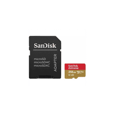 SanDisk 256GB Extreme microSDXC UHS-I spominska kartica z adapterjem