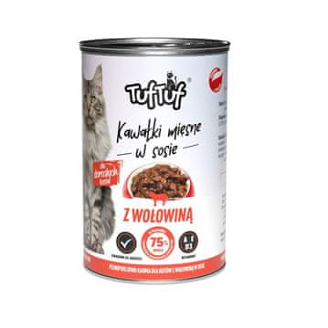 slomart TUFF TUFF Kosi mesa v omaki z govedino - mokra hrana za mačke - 415g