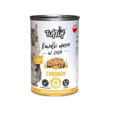 slomart TUF TUF Koščki mesa v omaki s perutnino - mokra hrana za mačke - 415g