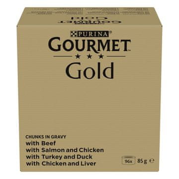 Purina Purina Gourmet Gold mešanica 4 okusov - mokra hrana za mačke 96x85g