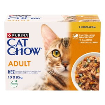 Purina PURINA Cat Chow Chicken, Zucchini - mokra hrana za mačke, 10x85 g