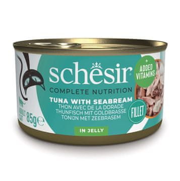 Schesir SCHESIR mokra hrana za mačke, Tuna z brancinom v soku, 85 g