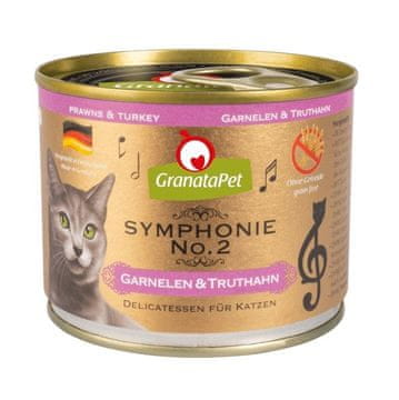 GRANATAPET Symphonie No.2 - kozice in puran, mokra hrana za mačke, 200g