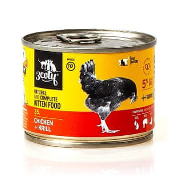 slomart 3COTY Mokra hrana za mačke piščanec in kril (kitten) - 180g