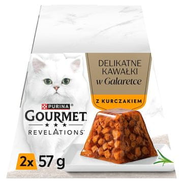 Purina PURINA Gourmet Revelations mokra hrana za mačke, piščanec v omaki, 2x57g