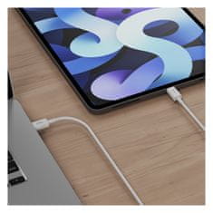 Allity AUC-03 kabel, USB-A na Lightning, 60W, 2.4A, 1m, univerzalni, TPU/TPE, +Velcro trak, bel