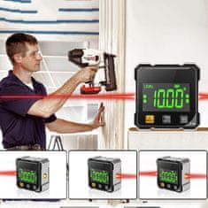 Vixson Magnetni digitalni merilnik kotov 360° z laserskim vodnikom, natančnost ±0,2° | DIGIVAGA