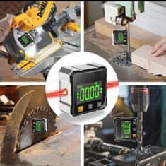 Vixson Magnetni digitalni merilnik kotov 360° z laserskim vodnikom, natančnost ±0,2° | DIGIVAGA