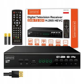 ZENWIRE Dvb-T2 Hevc H.265 Full Hd Prizemna Televizija Usb Box Zenwire 001 Satelitski Dekoder Tuner