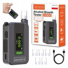 ZENWIRE Ai Professional Elektrokemijski Policijski Alkotest Brez Ustnika 6X Zenwire D1000 Ustniki