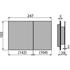 Alca Plast Alcaplast Air Light R gumb za upravljanje MAT KOVINA Z OSVETLITVIJO OZADI (10/160) AIR LIGHT R