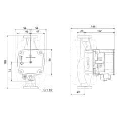 Grundfos Obtočna črpalka z mokrim rotorjem Grundfos ALPHA1 L 25-40 180 230V 50HZ 99160579