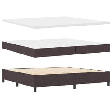 Vidaxl Postelja z vzmetnico z vzmetnico Temno rjava 200 x 200 cm blago