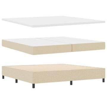 Vidaxl Postelja z vzmetnico z vzmetnico z LED krema 200 x 200 cm blago