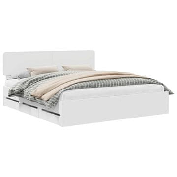 Vidaxl Konstrukcija postelje Bela 200 x 200 cm Konstruirano leseno