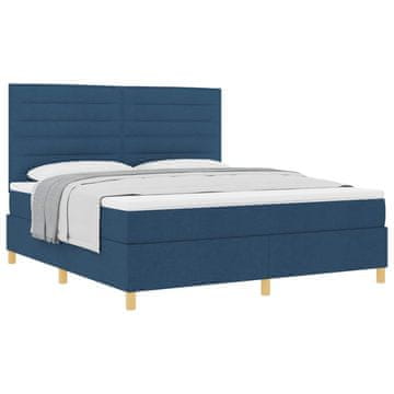 Vidaxl Postelja z vzmetnico z vzmetnico Modra 180 x 200 cm blago