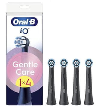 iO Gentle Care Črne glave za ščetke 4 kosi