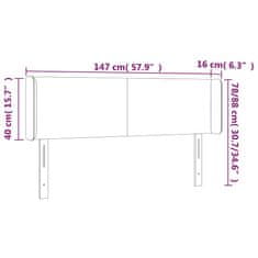 Vidaxl LED posteljno vzglavje temno modro 147x16x78/88 cm žamet