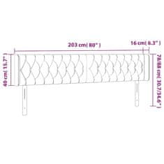 Vidaxl LED posteljno vzglavje temno modro 203x16x78/88 cm žamet